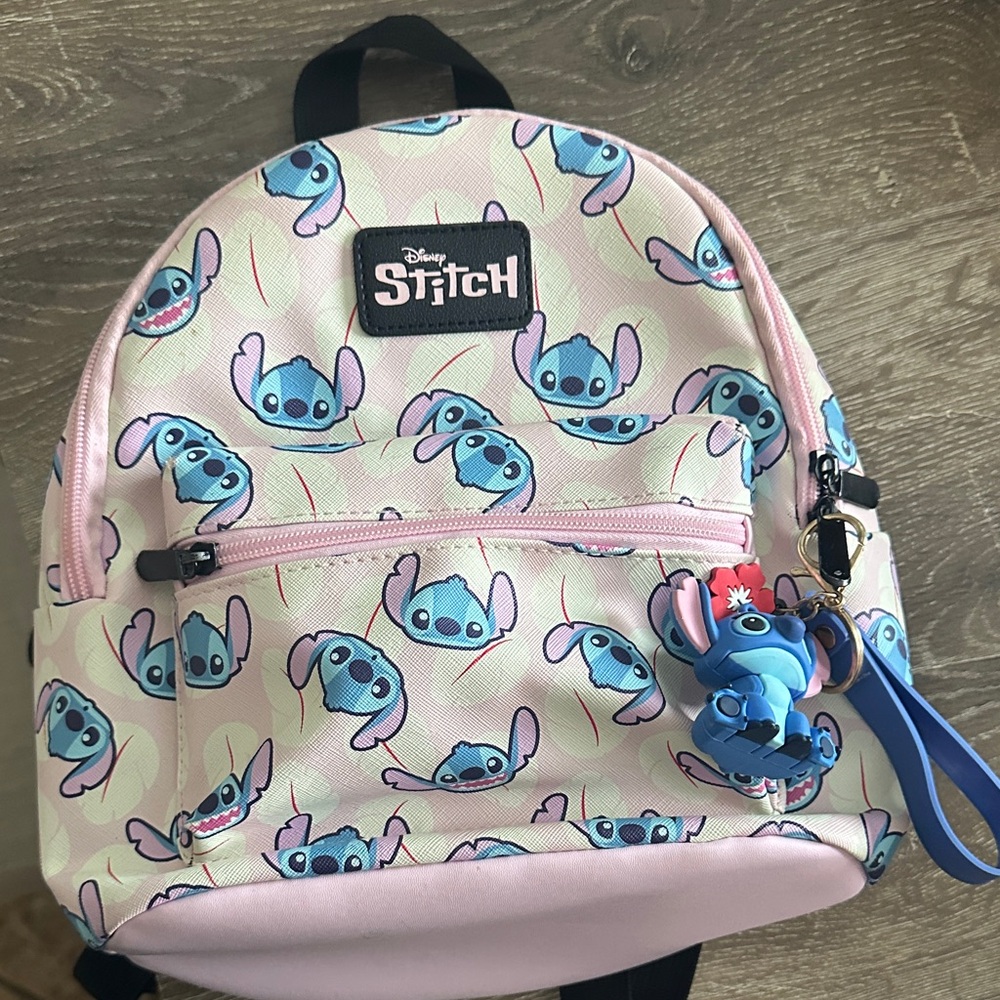 Disney Stitch Kids Backpack - Cream and Blue